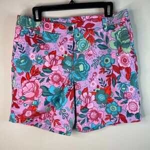 Talbots Floral Womens Size 8 Relaxed Chino Shorts NWOT